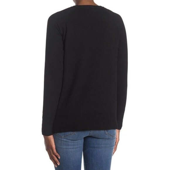 Bobeau Black V Neck Knit Pullover Sweater - Picture 2 of 2